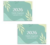 2026 Monthly Family Calendar Appointment Planner - One Month to View Wall Organiser, Runs Jan to Dec 2026, Home & Office Planning Calendar by Arpan (Blue - Pack of 2)