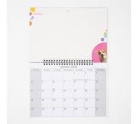 2026 Monthly Memo Board Wall Calendar Family Organiser with Dry Wipe Whiteboard Planner and Write On Wipe Off Pen Included (Puppy)