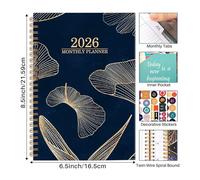 2026 Monthly Planner, Large Writing Blocks With Dates, 21.59x16.5x2cm, 2026 Planner Weekly And Monthly, Floral Academic Organizer, Thick Paper Layout, For School Teacher Student Classroom Office