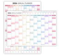 2026 Monthly Wall Planner, A2 60cm X 42cm | DOUBLE SIDED PRINT, Rainbow Wall Calendar 2026, Year Planner, Full Year to View | Organiser for Office, University, School | Colorful (Horizontal - Folded)