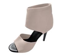 2026 Mother of The Bride Ladies Casual Solid Color High Court Shoes Heels Heel Block Cocktail Interview Patent Women Mid Commute Smart (6) Beige