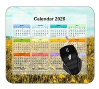 2026 Mouse pad Calendar with Holidays,Background Bumps Light Gaming Mouse Pad