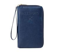 2026 Multi-Functional RFID Passport Wallet for Women and Men,Passport Holder for Travel, Essentials Anti-Theft Wallet Protective Case (Navy Blue)