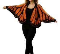 2026 Multicolor Monarch Butterfly Knit Cardigan, Open Front The Crochet Monarch Butterfly Cardigan/Sweater Boho Knit Coverup (Orange,One Size)