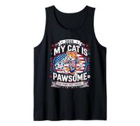 2026 My Cat is Pawsome Funny Patriot Soccer Cat Tank Top