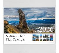 2026 Nature’s Dick Pics Wall Calendar Featuring Stunning Photography of Nature’s Dick Pics (Rock Formations) Throughout The World - Includes All UK & World Holidays & Dates Included