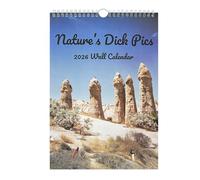 2026 Nature's Humorous Wall Calendar for Home Unique Funny Design Daily Date Tracking (Light blue, 30.5x21.5x0.3cm)