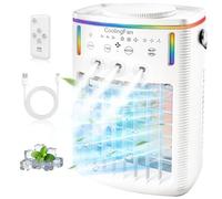 2026 New 1500ML Small Portable Air Conditioner, Portable AC for Car, Cooling Fan for Bedroom with 3 Modes & 3 Speeds, 7-Color LED Light & Remote Control for Office, Camping & Travel (1PCS)