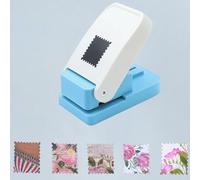 2026 New 1X0.8inch Rectangular Postage Stamp Punch Scalloped Rectangle Lever Action Craft Punch for Paper Crafting Scrapbooking DIY Card Making Arts Crafts Supplies （Black）