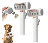 2026 New 2-in-1 Pet Self-Detangling & Grooming Comb - Professional Deshedding Tool for Dogs, Cats, Pet Grooming Brush with Release Button, Removes Mats, Tangles & Loose Fur (2 Pcs)