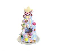 2026 New 24cm Doll Christmas Clothes- Handmade Fabric Clothes for Dolls, Festive Green Design with Stand; Doubles As Tree Ornament (Purple)