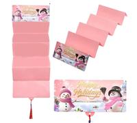 2026 New 2pcs Creative Christmas Cash Envelope, Christmas Money Holder Card, 6 Slots Pull-Out Design, Surprise Xmas Card Holder for Men Women Girl Boy, Multiple Colors (Pink-2pcs)