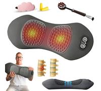 2026 New 3-Zone Ergoflow Deep Massager, Ergopur 3-Zone Ergoflow Deep Massager, Ergo Pur Back with Heating, Vibration & Traction, Deep Tissue Massage, Relieve Pain(LightGrey,Batterie)