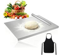 2026 New 304 Stainless Steel Chopping Board with Lip - Heavy Duty Metal Cutting Board & Worktop Protector - Over Counter Edge Pastry Board for Kneading, Baking, Meat & Vegetables (30×30cm)