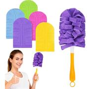 2026 New 360° Electrostatic Duster Refills - the Sustainable Choice for a Dust-Free Home, Washable Reusable Duster Refills Reusable, Fits Most Standard Handles for Home Office Car (5Refills+Handle)
