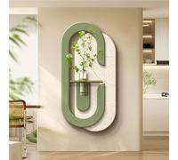 2026 New 3D Entrance Wall Art with Artificial Green Plants & Vase, Creative Stereoscopic Sandstone Painting for Hallway Living Room Home Wall Decor
