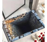2026 New 3D Hole Rug, Dog Gets Scared of 3D Carpet, Rug That Looks Like a Hole, Optical Illusion Rugs, Non-Slip, for Bedroom, Living Room to Decorate or Game with Your Pets (50*80cm,Algae Mud-J)