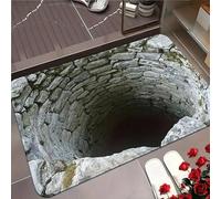 2026 New 3D Hole Rug, Dog Gets Scared of 3D Carpet, Rug That Looks Like a Hole, Optical Illusion Rugs, Non-Slip, for Bedroom, Living Room to Decorate or Game with Your Pets (80*120cm,Algae Mud-B)
