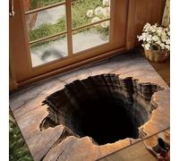 2026 New 3D Hole Rug, Dog Gets Scared of 3D Carpet, Rug That Looks Like a Hole, Optical Illusion Rugs, Non-Slip, for Bedroom, Living Room to Decorate or Game with Your Pets (80*120cm,Crystal Velvet-K)