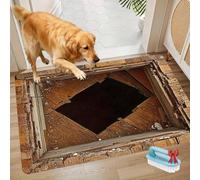 2026 New 3D Hole Rug, Optical Illusion Rug, Dog Gets Scared of 3D Carpet, Rugs That Looks Like a Hole, Non-Slip Visual Doormat, for Bedroom, Living Room or Game with Pets