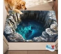 2026 New 3D Hole Rug, Optical Illusion Rug, Dog Gets Scared of 3D Carpet, Rugs That Looks Like a Hole, Non-Slip Visual Doormat, for Bedroom, Living Room or Game with Pets