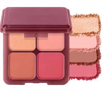 2026 New 4 Color Matte Blush Palette, Long Lasting Waterproof Lightweight Blusher Palette, High Pigment Buildable Brightening Soft Matte, Face Palettes For Everyday Wear