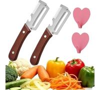 2026 New 4 in 1 Multifunctional Vegetable Peeler with Wooden Handle Ultimate Kitchen Tool for Potato Pumpkin Fruit Vegetables Bottle Cap Opener (2,Brwon)