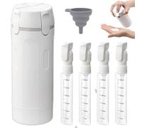 2026 New 4 in 1 Travel Dispenser Bottle with Scale & Label, Portable Leak Proof Refillable Travel Dispenser Bottles, Shampoo Lotion Conditioner Cream Storage for Flights Gym Bag Weekends Away (White)