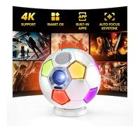 2026 New 4K Projector with WiFi and Bluetooth, Built-in Apps Movie with Auto Electric Focus & Keystone, Football led Proyector with specker for Indoor/Outdoor, Compatible with Phone/TV Stick/PC/PS5