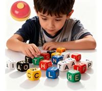 2026 New 60PCS Dice Word Game, Dice Word Game Brain Exercise Game,3-Minute Speed Challenge Crossword Dices Games for 1-5 Players (1)