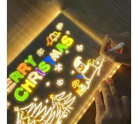 2026 New Acrylic Dry Erase Board with Light, LED Note Board with Colors Light Up Dry Erase Board with Adjustable Stand and 7 Colors Pen, LED Illuminated Drawing Board for Office School Home (20*30cm)