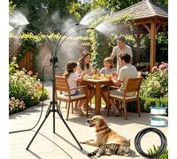 2026 New Adjustable Outdoor Misting Cooling System, Portable Outdoor Mist Cooling System, 26FT Standing Misters, 360°Coverage Mister Maker, For Garden, Backyard, Pool And Pet Cooling (1PCS)