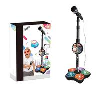 2026 New All-in-One Kids Microphone With Stand, Got Built-in Music, Colorful Lights, Echo Effects, Portable Karaoke Machine, for Girls and Boys (Black)
