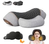 2026 New Artuvate Neck Massager, Fisiorest 3 in 1 Neck Massager, Cervical Necks Stretcher with Heat, Massage Headrest for Black Stretcher Massage Relaxer, Ergonomic Design, Relieves Pain (Gray)