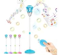 2026 New Automatic Bubble Machine, Standing Bubble Blower with Lights & Music, Adjustable Height Bubble Maker, Bubble Machine for Parties Birthday Wedding Outdoor (Blue)