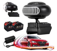 2026 New Battery Operated Space Heater, Portable Heater Battery Powered, 360° Adjustable Quiet Car Window Defroster, 1500mAh Fast Long Lasting Heating,Safe for Cars/Office/Golf Cart (2Sets-2Batteries)