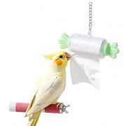 2026 New Bird Shredding Toys, Parrot Rolling Paper Play Toy with Hanging Chain, Interactive Chewing Accessory for Parakeet Cockatiel & Medium Parrot Cage Use，Green