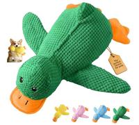2026 New Calming Duck Toy for Dogs, Interactive Quacking Dog Toy with Quack Sound and Crinkle, Soft Plush Durable, Chew Doll with Squeaker for Pets Indoor and Outdoor (Green, M: 32 * 28CM)