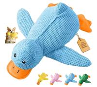 2026 New Calming Duck Toy for Dogs, Interactive Quacking Dog Toy with Quack Sound and Crinkle, Soft Plush Durable, Chew Doll with Squeaker for Pets Indoor and Outdoor (Blue, M: 32 * 28CM)