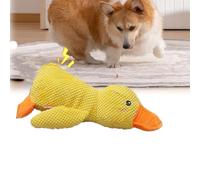2026 New Calming Duck Toy for Dogs, Yellow Plush Squeaky Duck with Quack Sound, Bite-Resistant Interactive Toy for Puppies to Large Breeds (S)