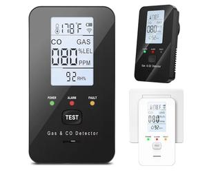 2026 New Carbon Detector, 4-in-1 Carbon and Gas Detector with Audible & Visual Alarm, Temperature, Humidity, Carbon Monoxide Detector Plug in Wall, Plug & Play, CO Detector for Home, Apartment (Black)
