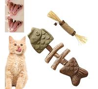 2026 NEW Cat Dental Chew Toy - Natural Wooden Catnip Teeth Cleaning Stick with Creative Fish Bone Design, Durable Bite-Resistant Cat Chew Toy for Dental Health & Entertainment (1pcs B)