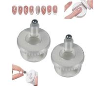 2026 New Cat Eye Magnet for Nails,2 in 1 Versatile Magnet Tool Set for Nails,Diverse Glassy Cat eye Effect for Cat Eye Gel Polish (White, 2PCS)