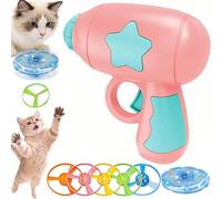 2026 New Cat Fetch Toy Launcher, Interactive Fetch Toy for Cat, Portable Battery-Free Fun Engaging Flying Disc Toy for Cats and Dogs Chasing Training (Pink)
