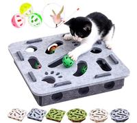 2026 New Cat Nail File Toy with Treat Dispenser, Cat Nail File Enrichment Box Contains Bell Ball, Nail File Stress Free Alternative to Clippers and Grinders for Cats Play Relieve Boredom (B)