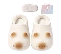 2026 New Cat Paws Footprints Fluffy Plush Fleece Height Increase Slippers - Cute Animal Ultra-Thick Slipper Home Shoes, Cloud-Like Cat Paw Slippers for Women Indoor (White,6)