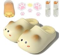 2026 New Cat Paws Footprints Fluffy Plush Fleece Height Increase Slippers - Cute Animal Ultra-Thick Slipper with Paw Print (A,US 5.5-6.5 (220cm))
