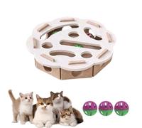 2026 New Cat Scratch Puzzle Enrichment Box, Cat Nail File Enrichment Box, Cats Scratch Puzzle Boxs, Stimulate Kittern Energy and Instincts (White,Round)