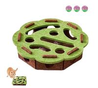 2026 New Cat Scratch Puzzle Enrichment Box, Cat Scratch Puzzle Box with 3 Track Balls, Interactive Felt Maze Toy for Cats Indoor Self Play, Scratching and Hunting Fun (Green flower pattern)