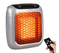 2026 New Ceramic Wall Heater Plug In, 800W Mini Portable Electric Space Heaters with Remote Control, PTC Ceramic Heating Element, 12 Hour Timing (Gray)